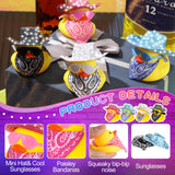 Hanaive 24 Sets Cowboy Rubber Duck Light up Mini Holographic Space