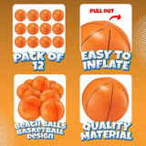 Inflatable Basketballs Pack of 12 16 inch Beach Balls for Pool Beach