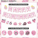 Pink Movie Night Party Decorations Kit 2pcs Popcorn Camera & Film