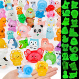 80 Pcs Luminous Mini Resin Animals 80 Styles Tiny Little Glow in The