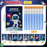 24 Pack Space Paint with Water Books for Kids, Mini Watercolor