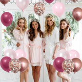 Togvu Dusty Rose Balloon Set, 60 Packs 12 Inch Retro Pink Metallic