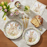 Tedercle 100 Pcs Easter Bunny Tableware Party Supplies, Serves 25