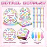 100 Pcs Valentine's Day Tableware Party Supplies Disposable