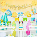 Surfing Birthday Banners Hippie Groovy Surfing Birthday Party