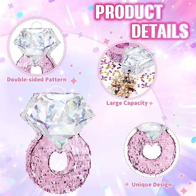 Diamond Ring Piñata Valentines Day Party Decoration Shiny Ring