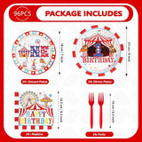 96Pcs Carnival 1st Birthday Party Decorations Carnival Circus First