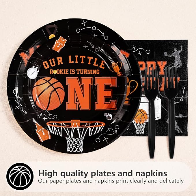 96Pcs Basketball 1st Birthday Party Supplies My Rookie Year First
