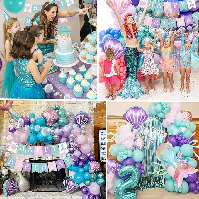 Mermaid Birthday Decorations Birthday Decorations for Girls Women