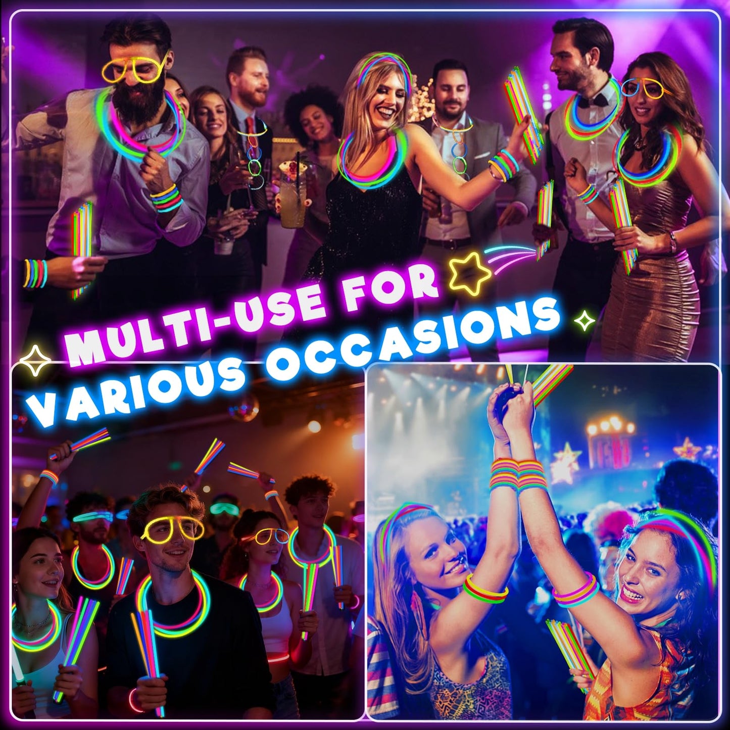 TURNMEON 960 Pack Ultra Bright Glow Sticks Bulk Glow In The Dark Party