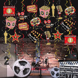 Movie Night Hanging Swirl Set Party Decorations 48 Pcs Hollywood