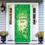 2 Pcs St Patricks Day and Valentine‘S Day Door Covers Green Shamrock