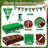 Football Party Decorations Kit for 24 Guests 99Pcs Tableware with