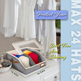LVGOATH 2-in-1 Hat Organizer for Baseball Caps Holds 24-30 Hats Holder
