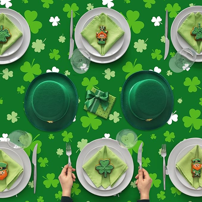 4 PCS St Patricks Day Decorations, Plastic 108" X 54" Irish St