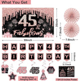 45th Birthday Decorations for Women 32PCS 45th Birthday Party