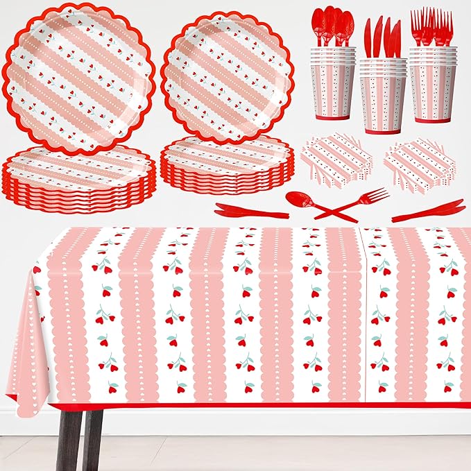 175 Pcs Valentine's Day Party Decorations Valentines Day Plates and