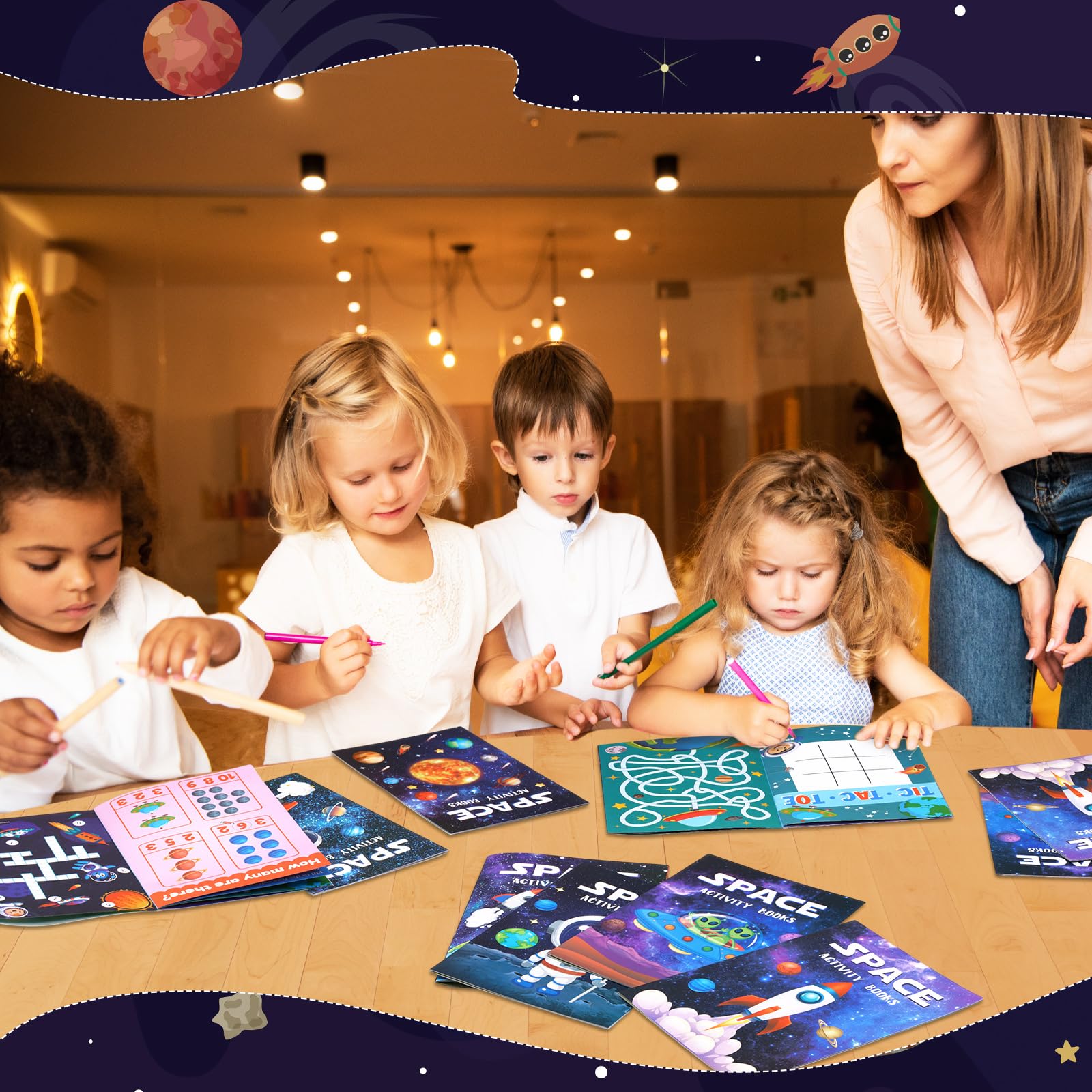 24 Pcs Outer Space Activity Book for Kids Astronaut Solar System