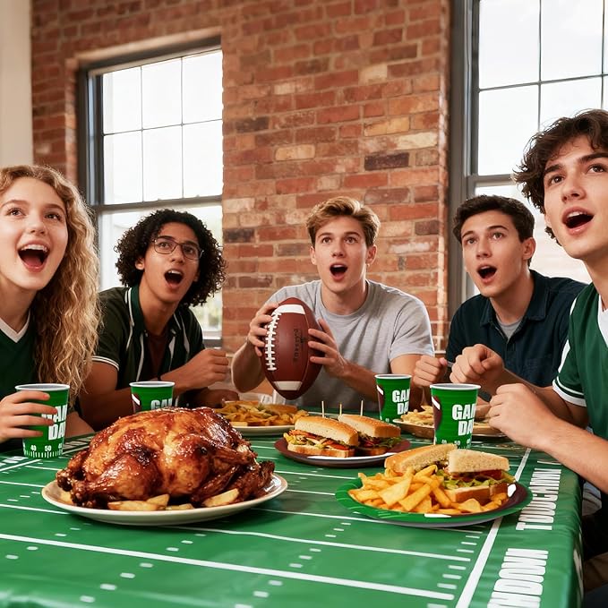 Football Party Decorations Kit for 24 Guests 99Pcs Tableware with
