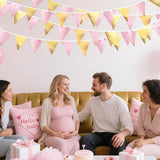 Pink Gold Party Decoration Metallic Fabric Light Pink Gold Triangle