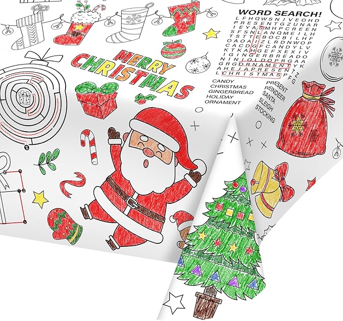 2 Pack Christmas Decorations Disposable Christmas Coloring
