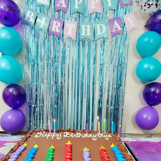 Mermaid Birthday Decorations Purple Teal Blue Party Decorations for