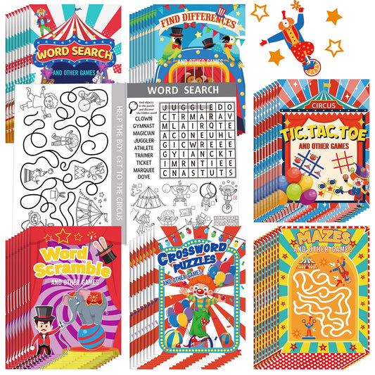 Hungdao 48 Pcs Circus Carnival Mini Activity Books for Boys Girls