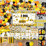 345 Pcs Construction 1st Birthday Party Supplies Dump Truck One Year