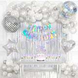 Disco Party Decorations, Iridescent Happy Birthday Star Hanging Banner