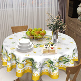 Giwawa Lemon Round Tablecloth 60 inch, Yellow Citrus Fruit Summer