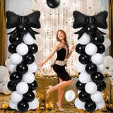 2 Sets Black White Bow Balloon Column Stand Kit Includes 2 Bows & 100