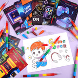 BenLouis 24 Video Game Mini Coloring Books Kids with 24 Stacking