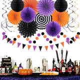 Orange Black Purple Halloween Party Decorations 33Pcs Banner