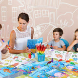 12 Under the Sea Mini Coloring Books Kids with 12 Stacking Crayons