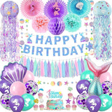 Mermaid Birthday Party Decorations Theme Supplies Include Banner