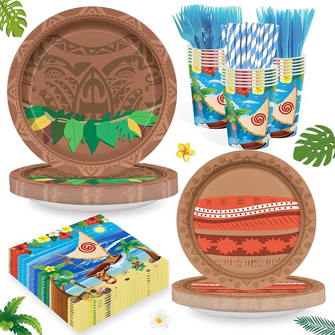 168PCS Ocean Party Supplies for Boys Girls Cartoon Beach Themed
