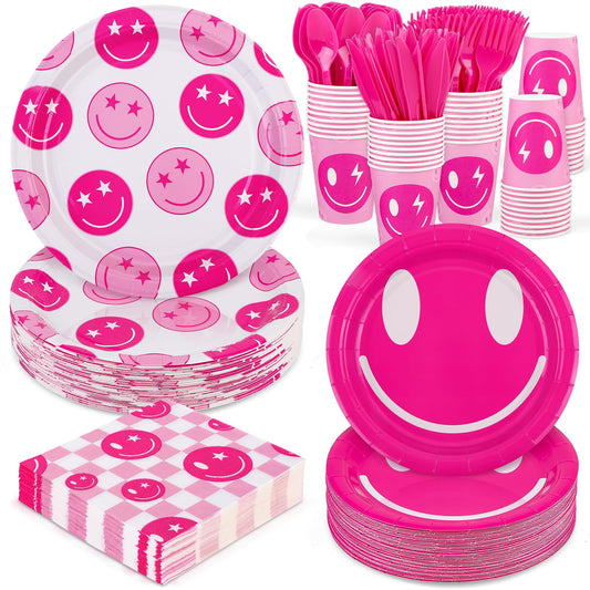 durony 350 Pcs Preppy Birthday Decorations 50 Guest Disco Cowgirl