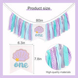 Mermaid One Year High Chair Banner Under The Sea 1st Birthday Party