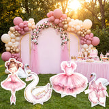 Honoson 4 Pcs Large 24" x 32" Ballerina Dancer Cardboard Cutouts, Pink