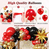 Red Gold Black Balloons Arch Kit Garland for 2026 Graduation