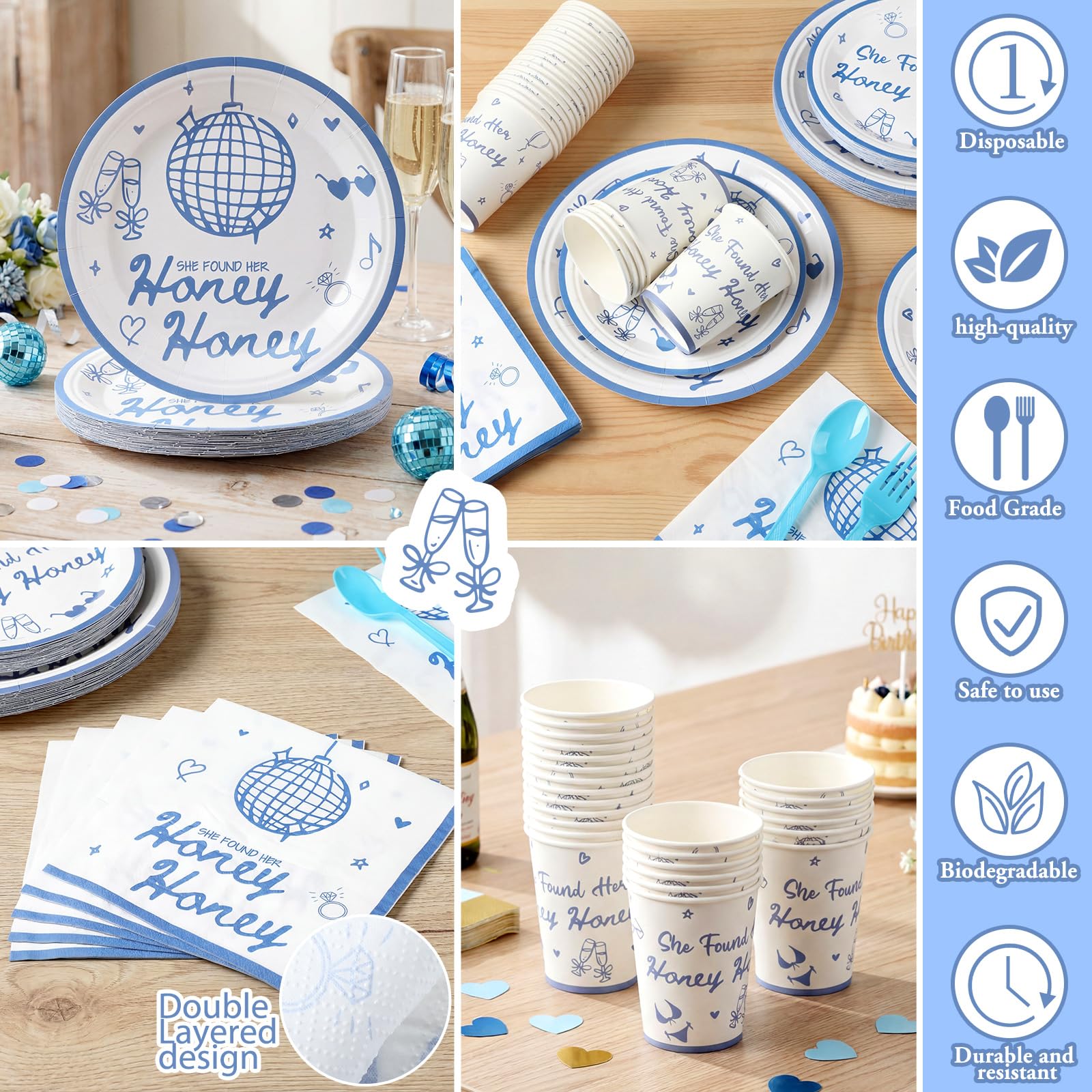 Sunnychicc 168 Pcs She Found Her Honey Honey Bridal Shower Party