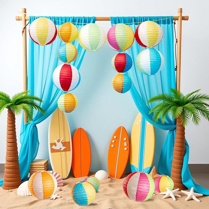 Easy Joy 16PCS Pool Party Decorations Summer Beach Ball Paper