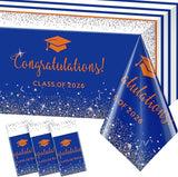 3pcs Pack Class of 2026 Graduation Tablecloths Foil Dot Plastic