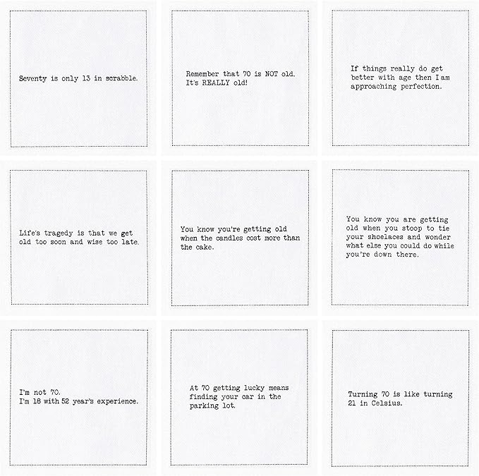 Five Star Funny 70th Birthday Quotes | White Cotton Cocktail Napkins