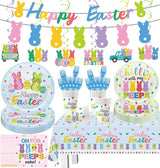 124pcs Easter Party Decorations Set Include Happy Easter Banner