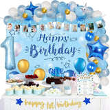 118 PCs First Birthday Decorations for Boy Party Inspo Baby Boy 1st