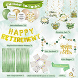 Sage Green & Gold Retirement Decorations Happy Retirement Banner
