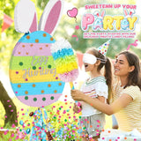 25 Easter Decorations Pinata Bunny Egg Piñata with Blindfold Bat and