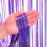 BRAVESHINE 1 Purple 1 Pink Streamers Party Backdrop - 3.2 ft x 8.2 ft