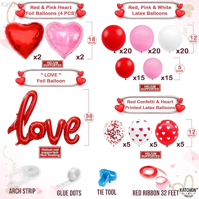 Valentines Day Decorations Arch Set Pack of 115 Happy Valentines Day